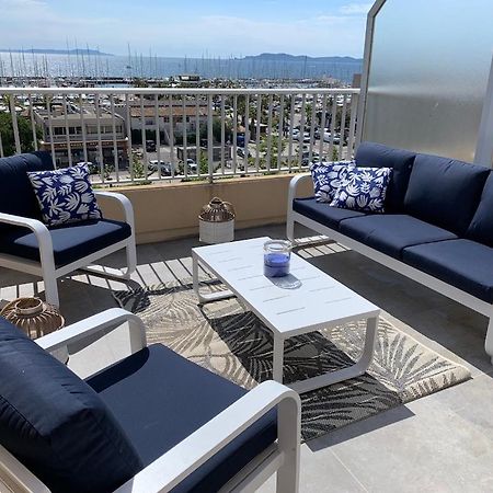L'Effet Mer, Duplex Sur Le Port Avec Ses 2 Terrasses Vue Mer 耶尔 外观 照片